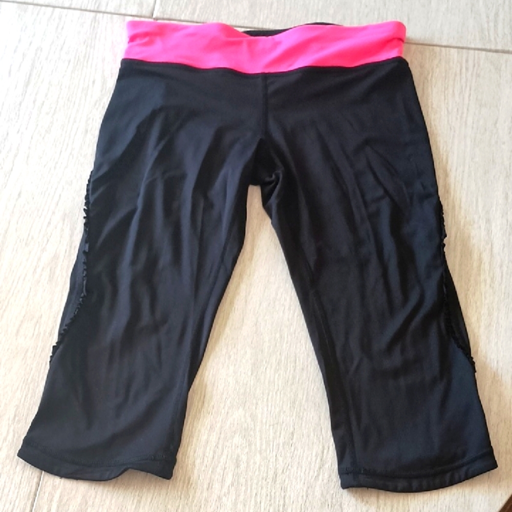 Pink Lipstick Athletic Capris